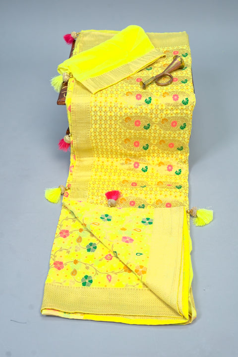 Green Georgette saree