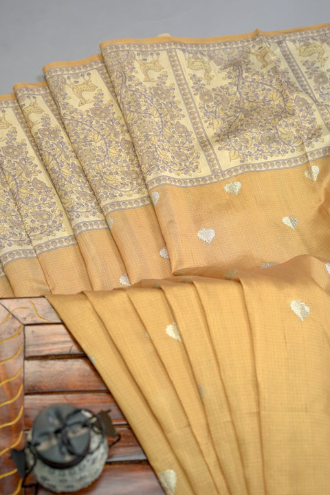 Mustard Semi Tussar Saree