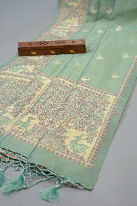 Green Semi Tussar Sare