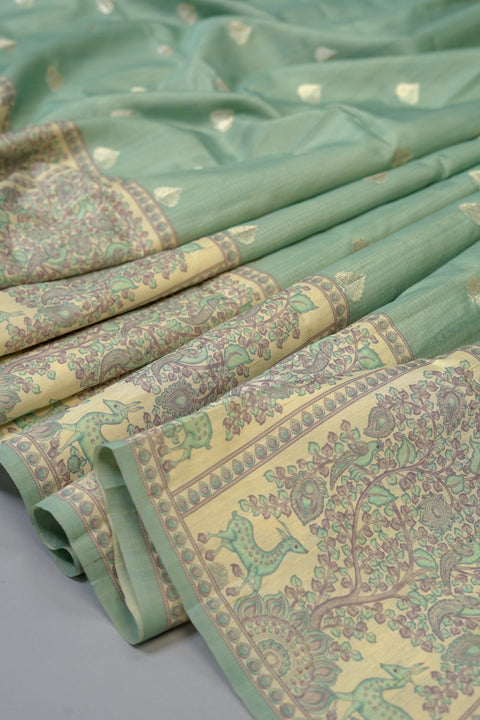 Green Semi Tussar Sare