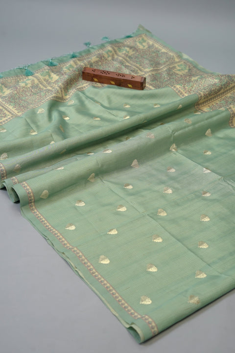 Green Semi Tussar Sare