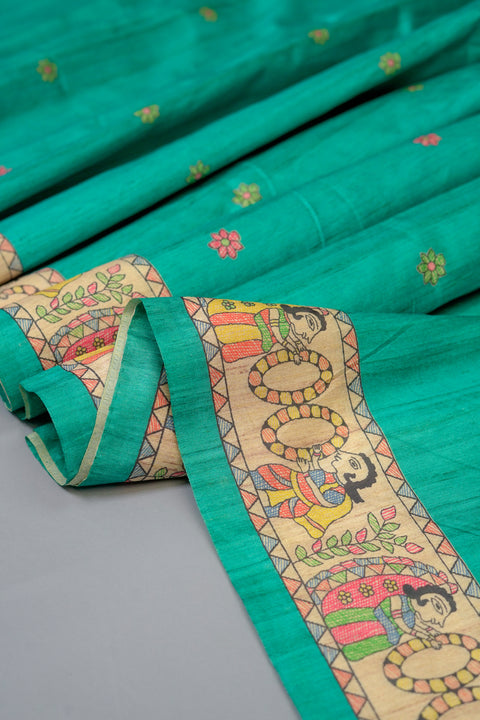Blue Semi Tussar Saree