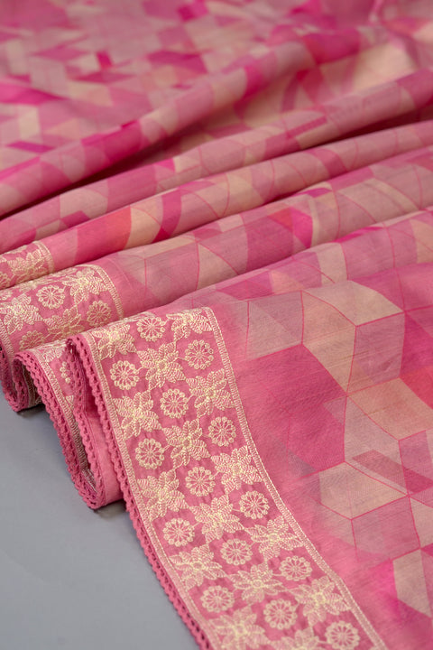 Pink Semi Tussar Saree