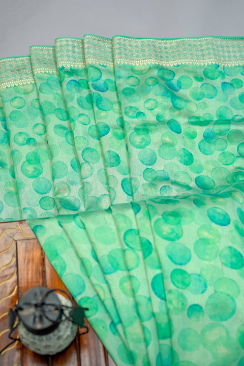 Blue Bubble Semi Tussar Saree