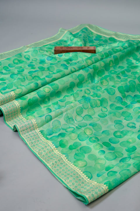 Blue Bubble Semi Tussar Saree