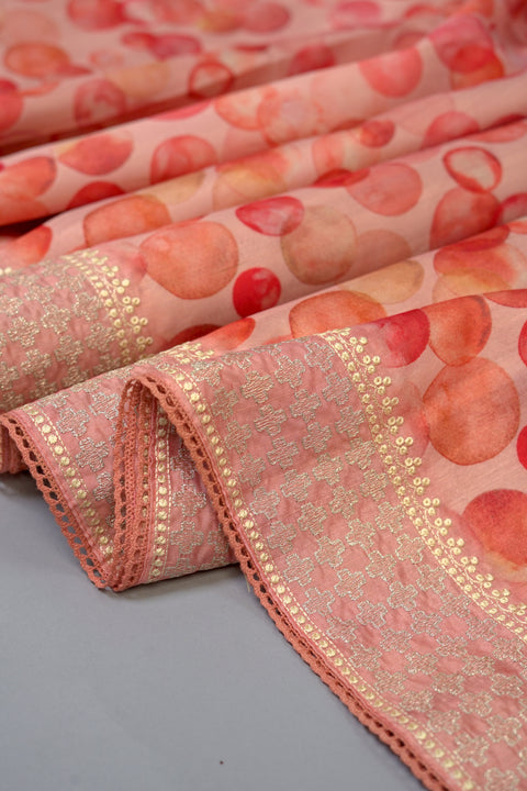 Peach Bubble Semi Tussar Saree