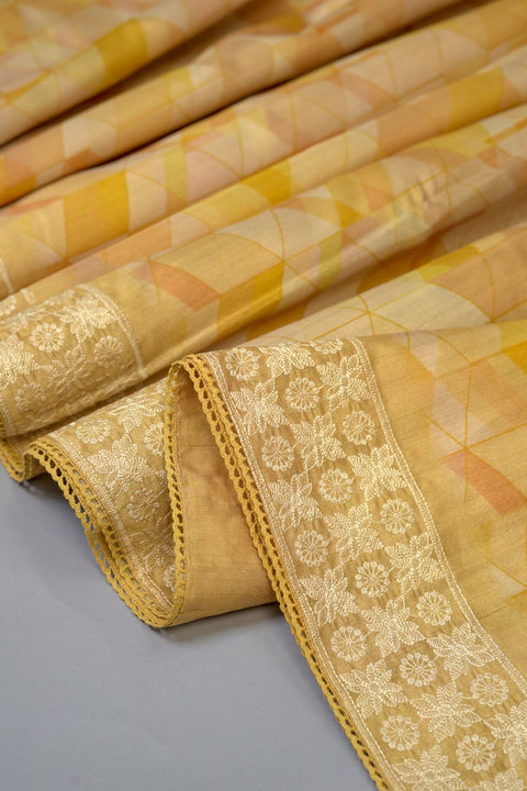 Yellow Semi Tussar Saree