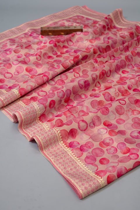 Pink Bubble Semi Tussar Saree