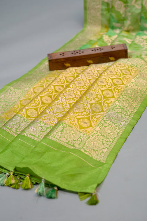Green Chanderi Silk Saree