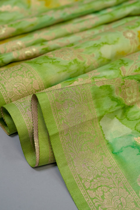 Green Chanderi Silk Saree