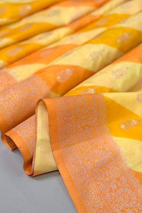 Yellow Chanderi Silk Saree
