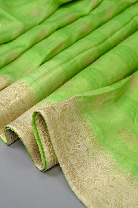 Green Moonga Silk Saree