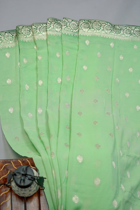 Green Georgette saree
