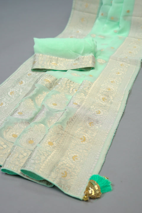 Blue Georgette saree