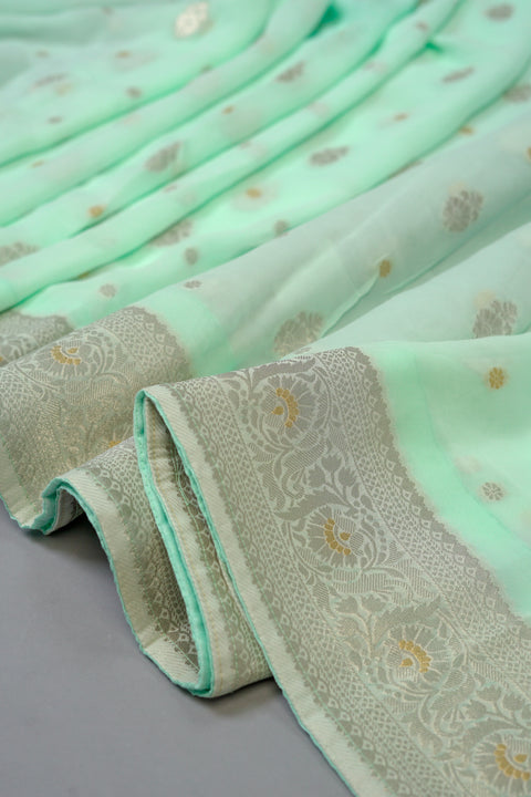 Blue Georgette saree
