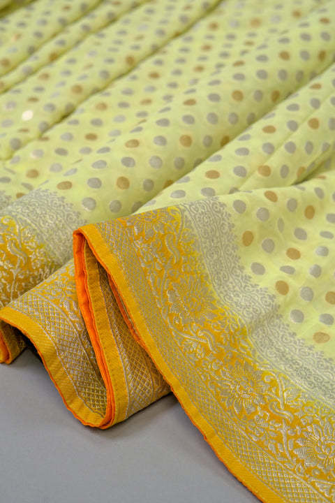 Yellow and Mustard Georgette saree