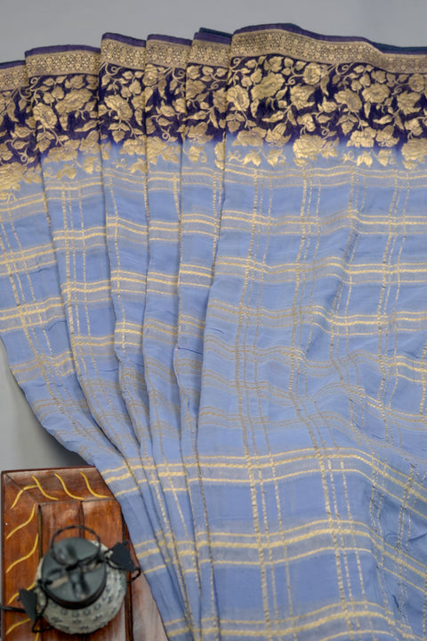 Blue and Dark Blue Georgette saree
