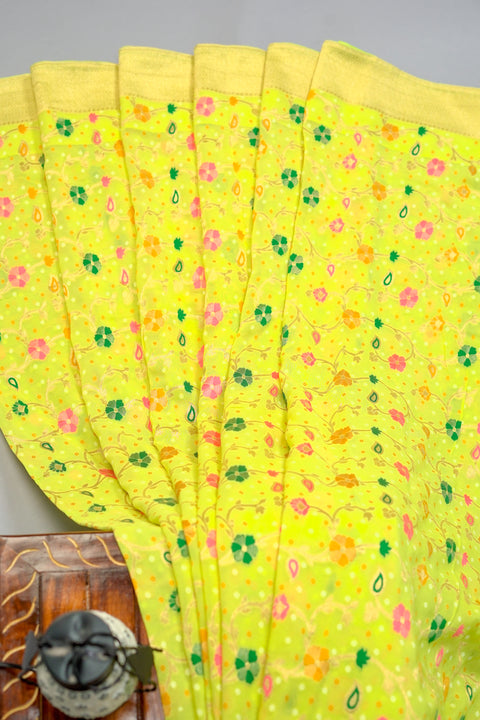 Green Georgette saree