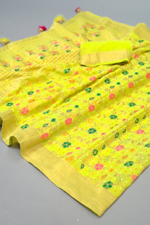 Green Georgette saree
