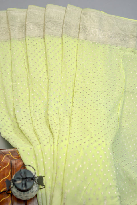 Light Yellow Georgette saree
