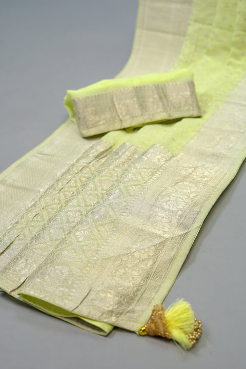 Light Yellow Georgette saree