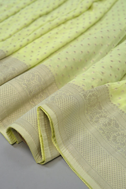 Light Yellow Georgette saree