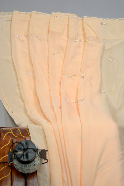 Peach Chiffon saree