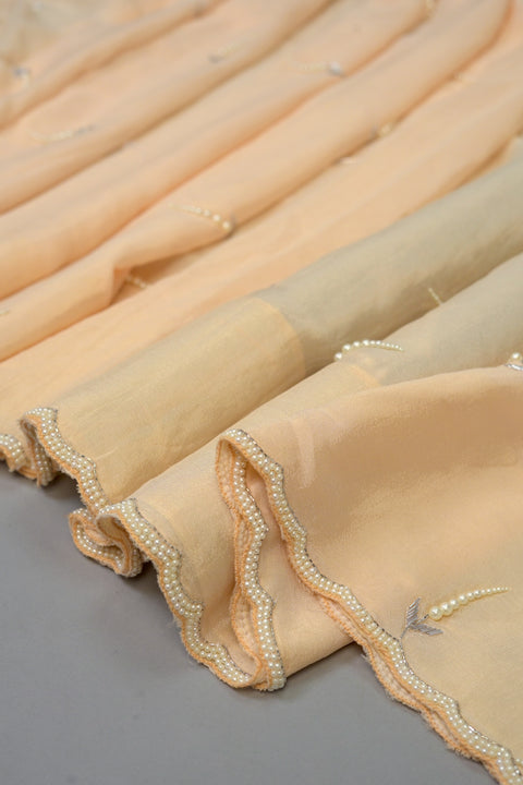 Peach Chiffon saree