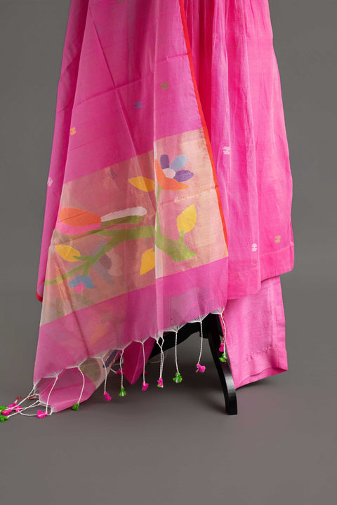 Pink Jamdhani Kurta Set