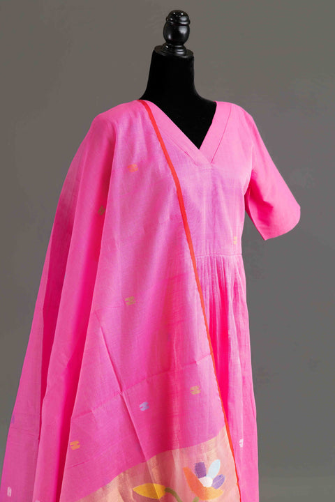 Pink Jamdhani Kurta Set
