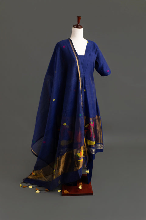 Blue Jamdhani Kurta Set