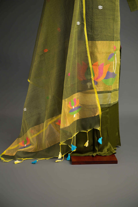 Green Jamdhani Kurta Set