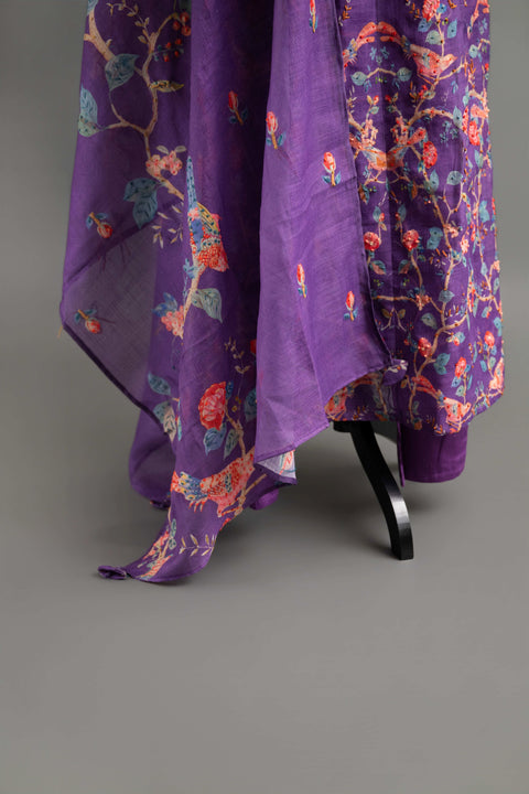 Violet Lenin Cotton Kurta Set