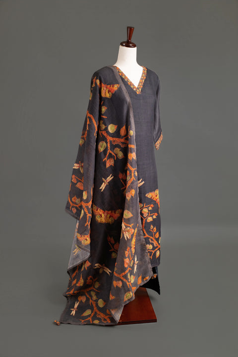 Black Lenin Cotton Kurta Set