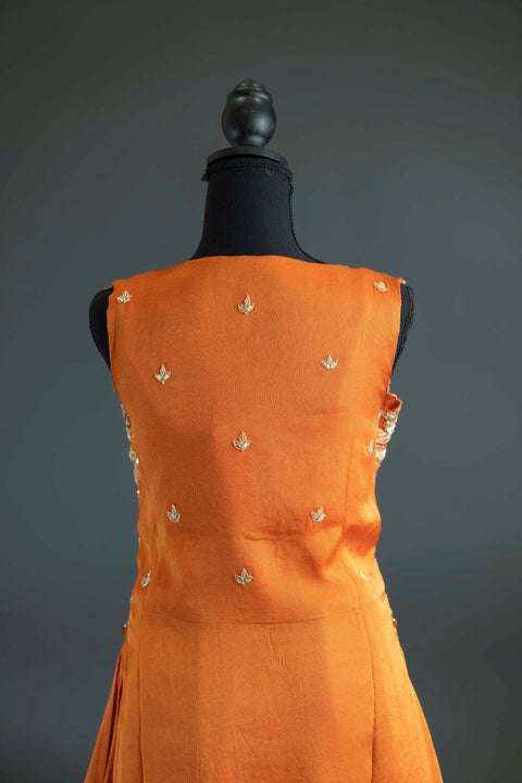 Orange Lehenga with Long Shrug