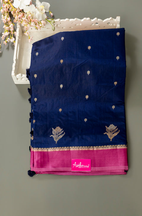 Navy Blue Silk Gift Saree