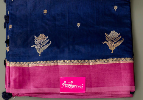 Navy Blue Silk Gift Saree