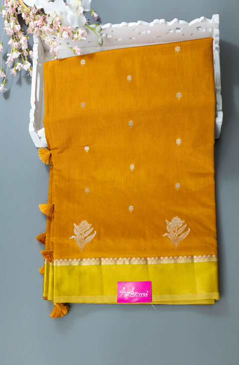 Mustard Yellow Silk Gift Saree