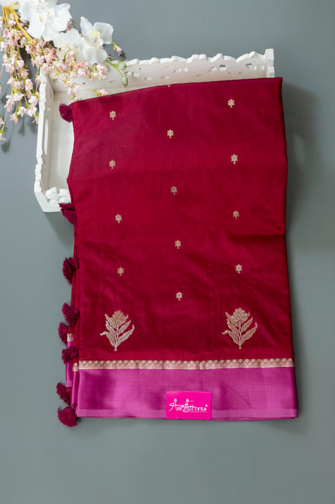 Maroon Silk Gift Saree