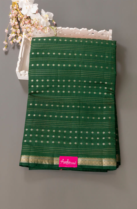 Bottle Green Tussar Gift Saree