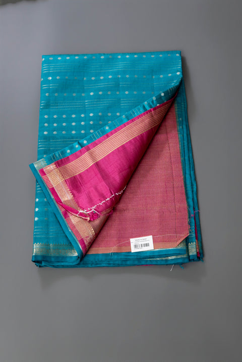 Teal Green Tussar Gift Saree