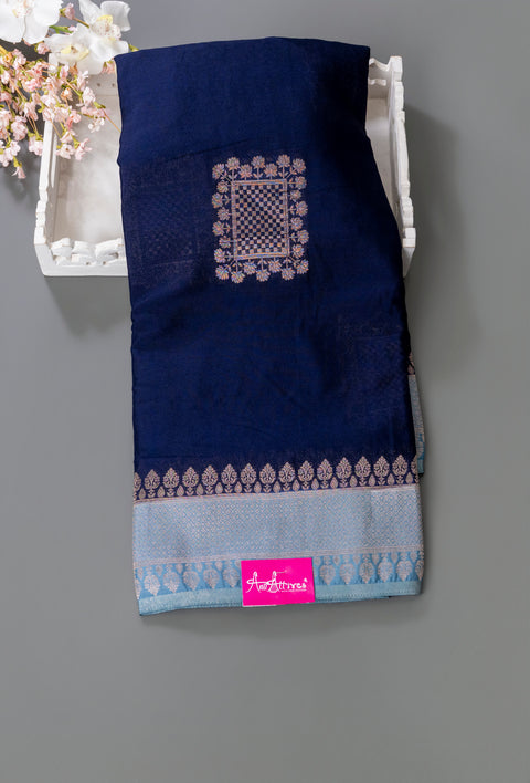 Navy Blue Chiffon Gift Saree
