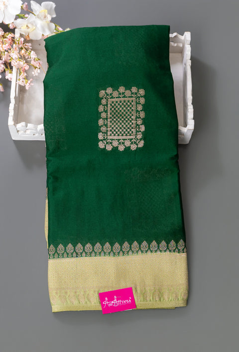 Bottle Green Chiffon Gift Saree