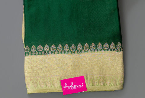 Bottle Green Chiffon Gift Saree