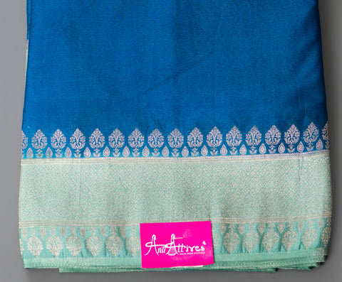 Teal Blue Chiffon Gift Saree
