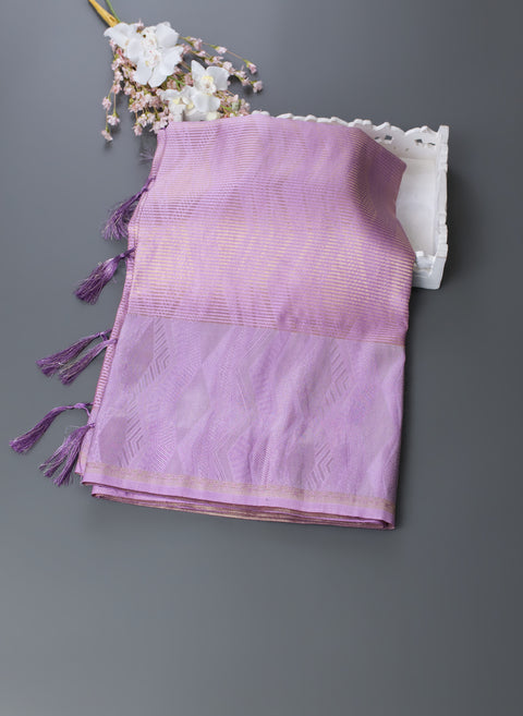 Lavender Semi Silk Saree