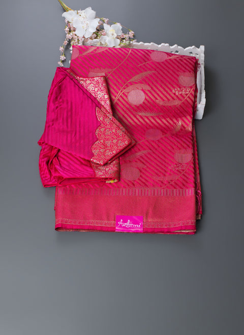 Pink Semi Silk Saree