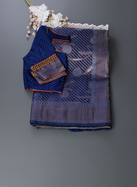 Blue Semi Silk Saree
