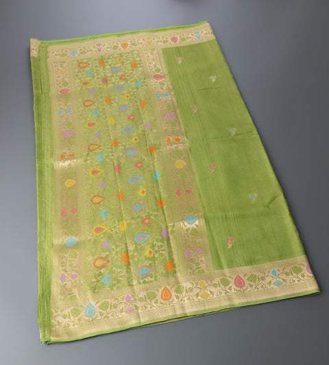 Green Linen Tissue Saree