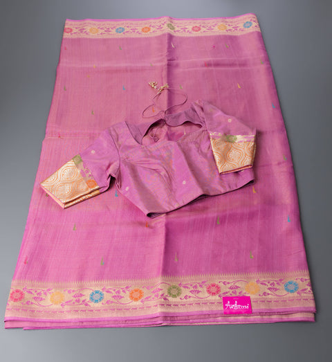 Lavender Linen Tissue Saree